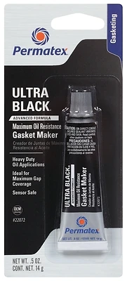 Permatex Ultra Black Type-1 Rtv Silicone Gasket Maker 0.5 Oz Tube - Oil Resistant