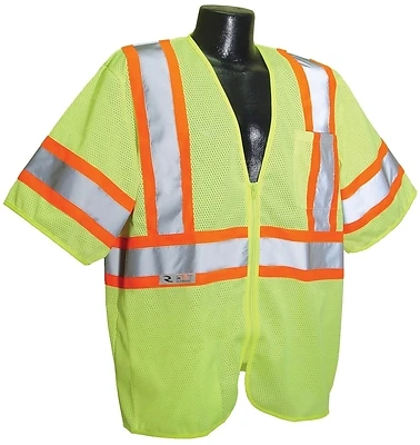 Sv22-3zgm-2x Class 3 Economy Safety Vest Green 2xl