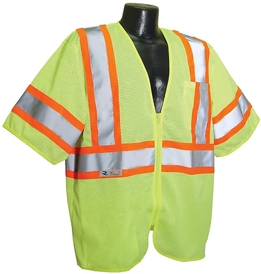 Sv22-3zgm-l Class 3 Large Green Safety Vest With Reflective Trim
