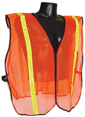 Safety Vest Orange With 1 Inch Tape, Size S-xl For High Visibility