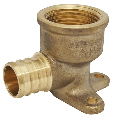 3/4 Inch Brass Pex Drop Ear Elbow Adapter - Model Apxdee34