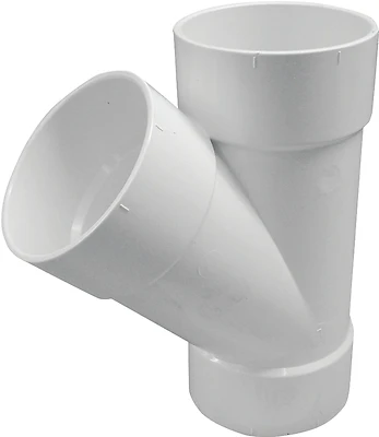 6 X 6 X 4 Inch Wye Pvc Sewer & Drain Fitting, Hub Connection, Schedule 40