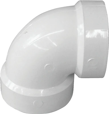 2 Inch Dwv Pvc 90 Degree Vent Elbow, Schedule 40, Hub Connection