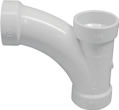 194301 Pvc Dwv Combination Tee Pipe Wye 1-1/2 Inch Hub Connection