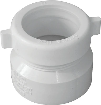 1-1/2 In. Trap Adapter Hub X Mnpt Connection Pvc White