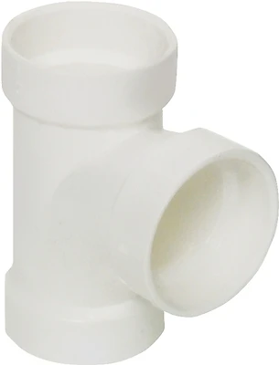 192152l Pvc Dwv Sanitary Tee, 2 Inch Hub Connection, White