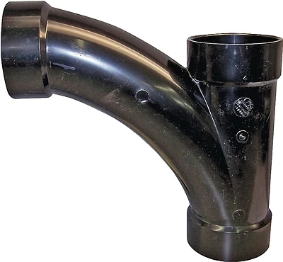 1-1/2 Inch Abs Combination Tee-wye Pipe, Hub Connection, Black