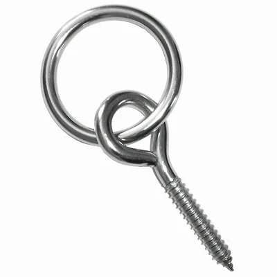 Silver Stainless Steel Ring And Lag Screw, Model 15200, 2.5 In Diameter