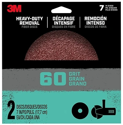 Heavy-duty 7 Inch Grinding Disc, 60 Grit, Hook And Loop Attachment