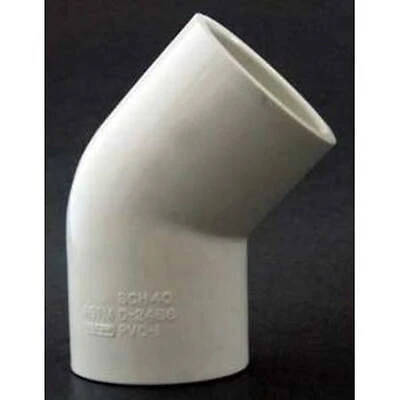 035481 1/2 Inch 45 Degree Pvc Pipe Elbow, Socket X Socket, Schedule 40