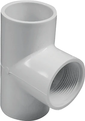 Lasco 435855 PVC Schedule 40 Tee, Slip x Slip x FPT, 1-1/2 In