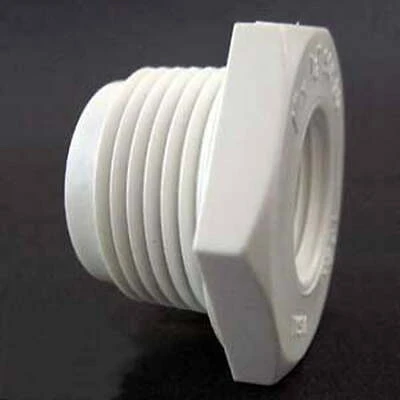 Ipex 435708 Pipe Reducing Bushing, 1-1/2 x 1 In, MPT x FPT, PVC, White