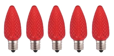 24992 C9 Led Christmas Light Bulb, Intermediate Lamp Base, Crystal Red