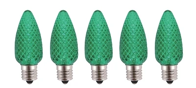 24995 C9 Led Christmas Light Bulb, Intermediate Lamp Base, Crystal Green