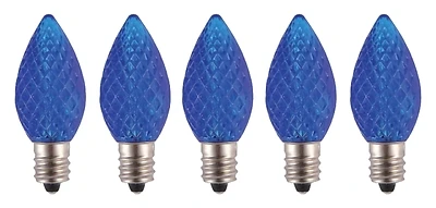 24774 C7 Led Christmas Light Bulb, Candelabra Base, Crystal Blue