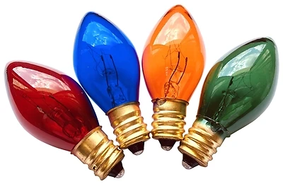 19124 C7 Replacement Light Bulb, 5 Watt, Candelabra Base, Multi-color