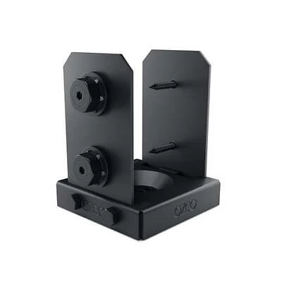 ANCHOR DISTRIBUTING 4 in. x 4 in. Ironwood Lite Galvanized Black Powder Coated Steel Post Base Connector Kit