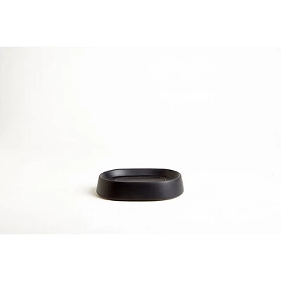 Crater Bathroom Soap Dish, Matte Black Ceramic