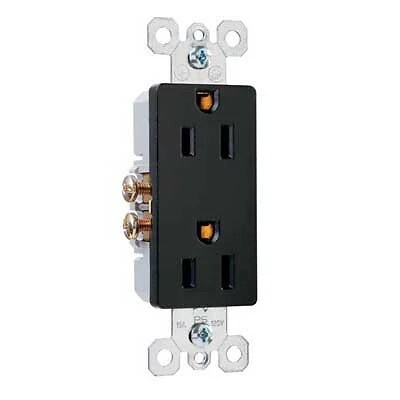 885-bk Sierraplex Trademaster Decorator Duplex Receptacle 15 Amp 125 Volt Black