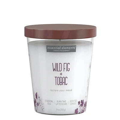 9 Ounce Wild Fig & Tobacco Candle - Essential Elements By Candle-lite