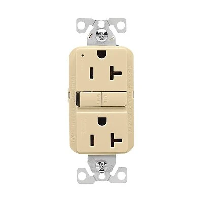 Eaton Gfci Receptacle Ivory 20 Amp 125 Volt Self-test Model Gf20v-bx-l