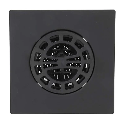 3 Inch Square Hair Catcher Strainer For Shower Drain In Matte Black