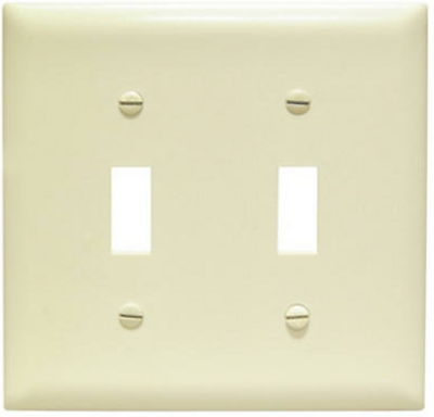 Pass And Seymour 2-gang 2-toggle Unbreakable Wall Plate In Ivory