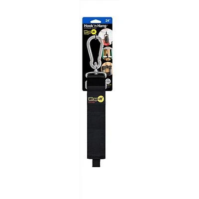 Wrap-It Storage Hook 'n Hang 100-HNH-24BL Storage Strap, 2 in W, 24 in L, Black