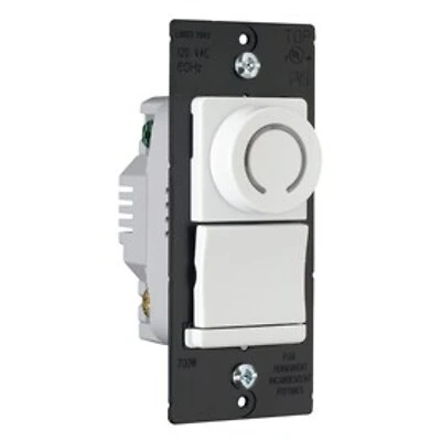 DR Series Rotary Dimmer Switch, Single Pole/3-Way, CFL/LED/Incandescent, White