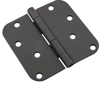 512 Door Butt Hinge, 4 In, Black, Removable Pin, 5 Knuckles