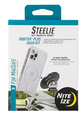 Nite Ize STOMSDK-01-R8 Steelie Orbiter Plus Magnetic Dash Kit, MagSafe iPhone