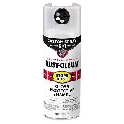 Rust-Oleum 384745 Stops Rust Protective Enamel Spray Paint, Pure White, 12 Oz