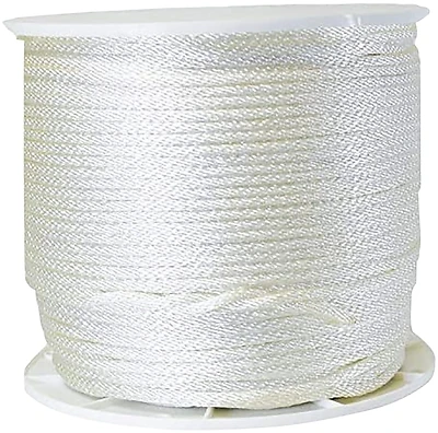 1/4 Inch X 1000 Feet Diamond Braided Nylon/poly Rope In Silver/white