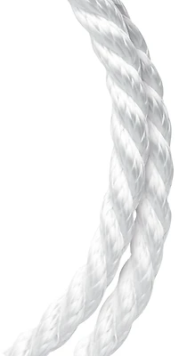 Nylon Solid Braided Rope, 1/2 Inch Diameter, 300 Feet Length, White