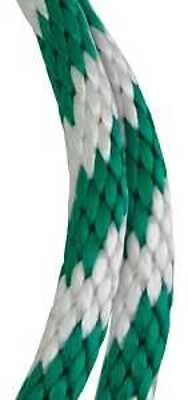 Solid Braided Polypropylene Rope, 5/8 Inch Diameter, 140 Feet Length, Green/white
