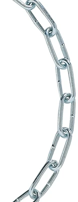Straight Link Chain 4/0 Trade Size, 75 Feet Length, Electro Galvanized Steel