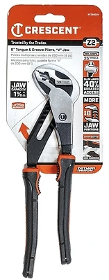 8 Inch Tongue-groove V-jaw Pliers With K9 Jaws And High Leverage Design