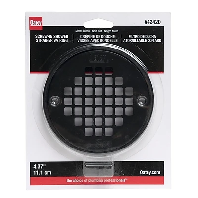 130 Series Round Screw-in Strainer In Matte Black For Shower Drains