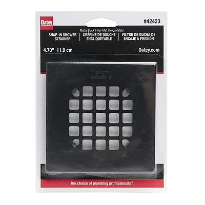 Universal 4-1/4 In Snap-tite Square Strainer For Shower Drains
