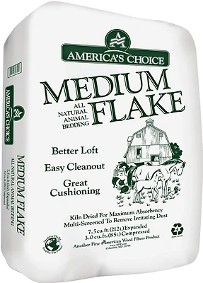 America's Choice 273.0P2MEDAC Flake Animal Bedding, Medium Grade Pine Shavings