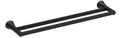 Mikah Double Towel Bar 24 Inch Matte Black Bathroom Accessory