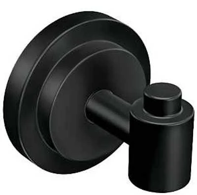 Iso Single Robe Hook In Matte Black - Modern Industrial Design