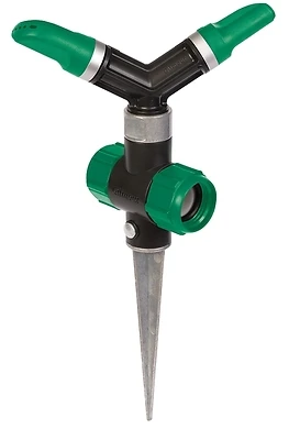 Adjustable Whirling Sprinkler With Spike Base, 1800 Sq-ft Coverage, Metal/plastic