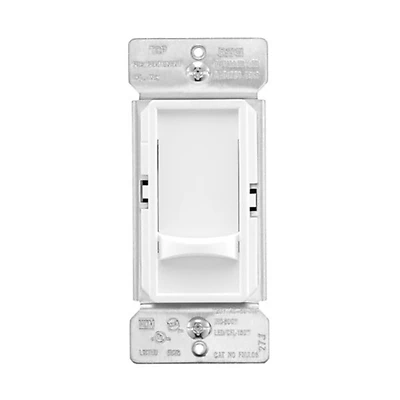 Eaton FSUL06-W-KB-L Slide Dimmer Switch, 120V, 150W, 3-Gang, White
