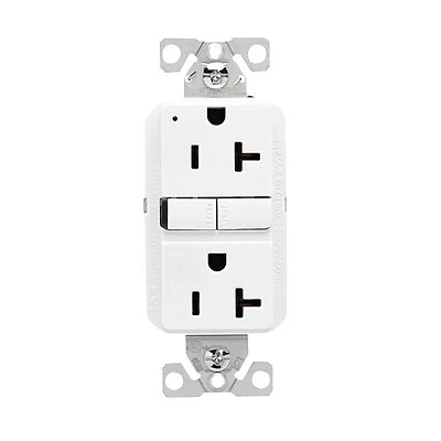 Gfci Receptacle, 20 Amp, 125 Volt, White