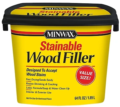 Stainable Wood Filler 64 Ounce For Indoor And Outdoor Wood Repairs