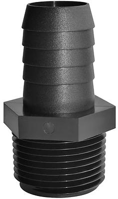 A114112p Straight Adapter, 1-1/4 X 1-1/2 In, Mnpt X Hose Barb, Polypropylene