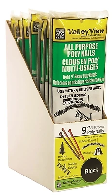 Nail Poly Edge Lawn Black 9 Inch Landscape Edging