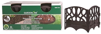 Sde-20 Decorative Lawn Edging, 20 Ft Length, 6 In Height, Black Color