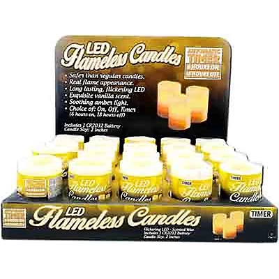 Blazing Ledz Cream Vanilla Scent Flameless Votive Candle 2 In. Height